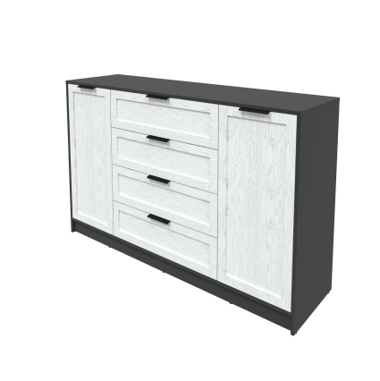 Тумба Тренд КТ-Т160 (Антрацит ЛДСП/ Дуб полярный ЛМДФ) Ш1600 В1020 Г451